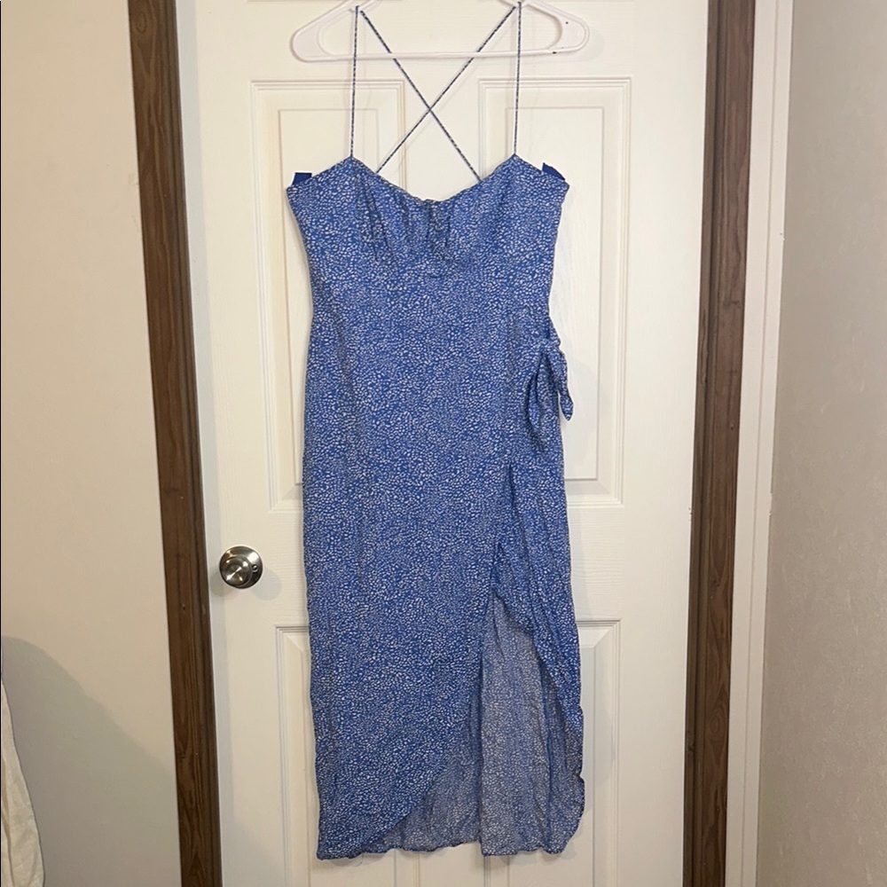 Blue and White Patterned Dress